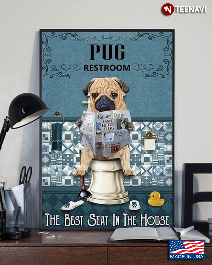 Vintage Pug Restroom The Best Seat In The House