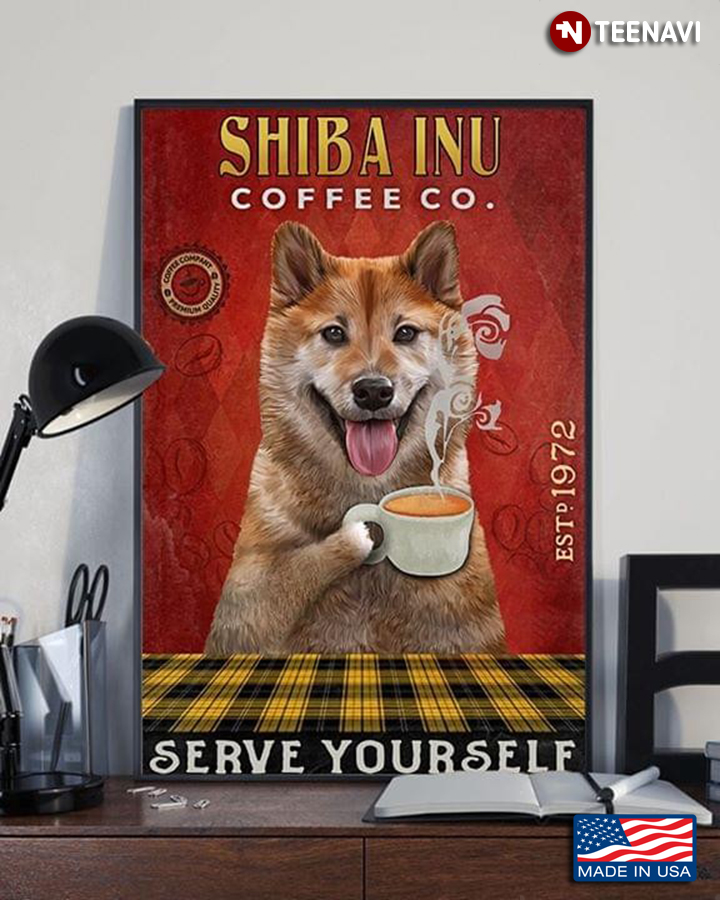Vintage Shiba Inu Coffee Co. Est.1972 Serve Yourself