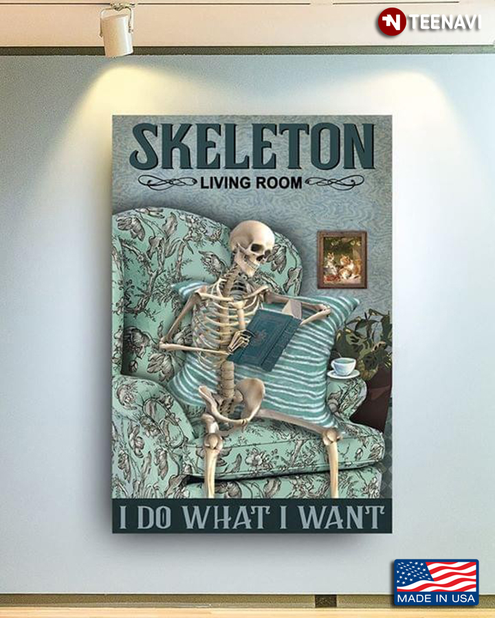 Skeleton Sitting On Sofa Reading Book Skeleton Living Room I Do What I Want