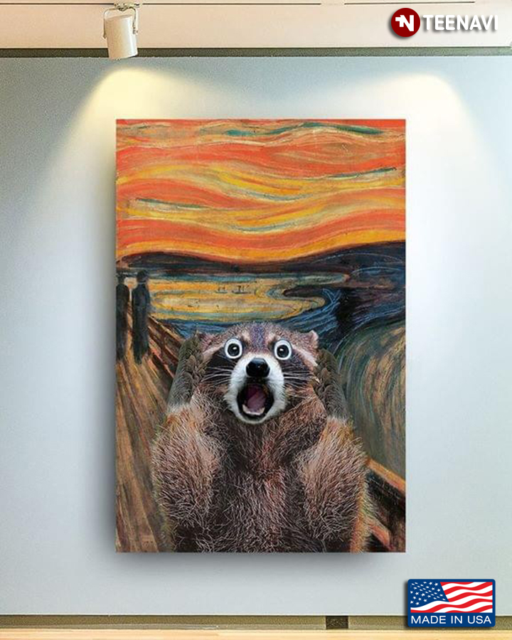 The Scream By Edvard Munch Parody With Screaming Raccoon