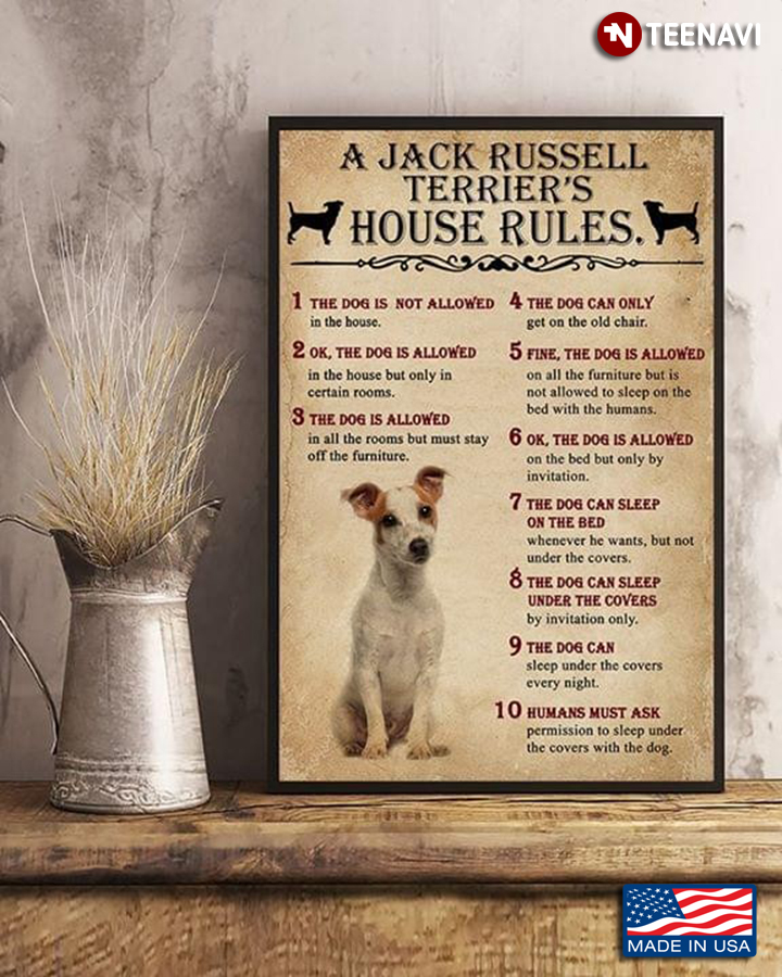 Vintage A Jack Russell Terrier's House Rules