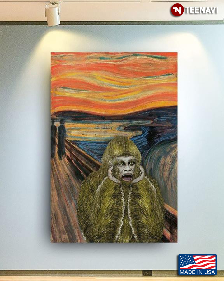 The Scream By Edvard Munch Parody With Screaming Bigfoot