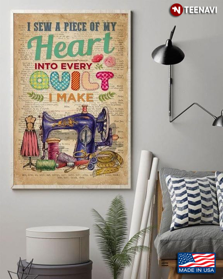 Dictionary Theme I Sew A Piece Of My Heart Into Every Quilt I Make