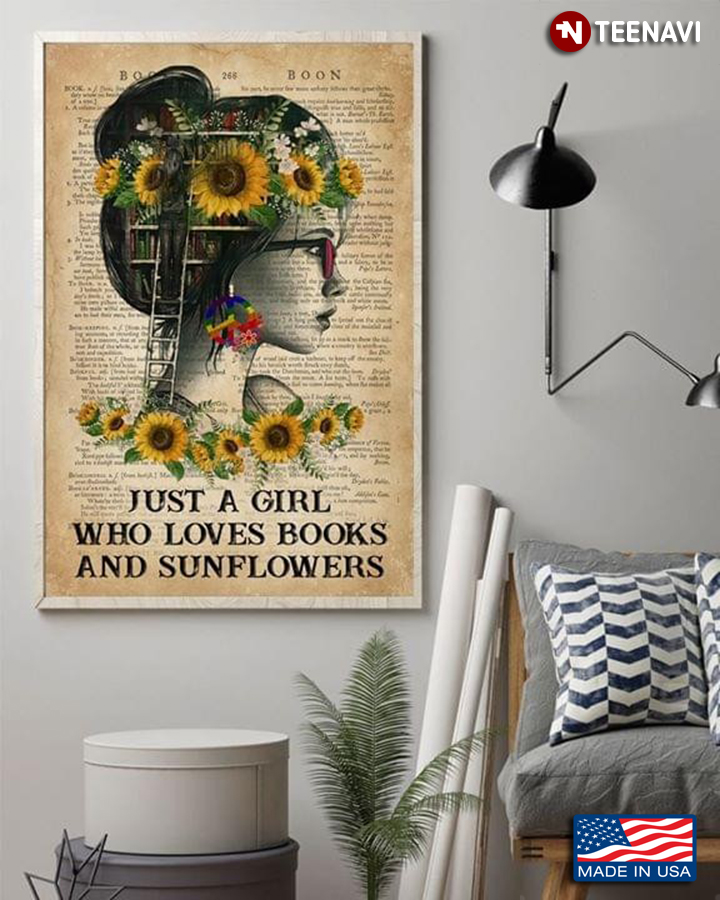 Dictionary Theme Hippie Girl Just A Girl Who Loves Books And Sunflowers