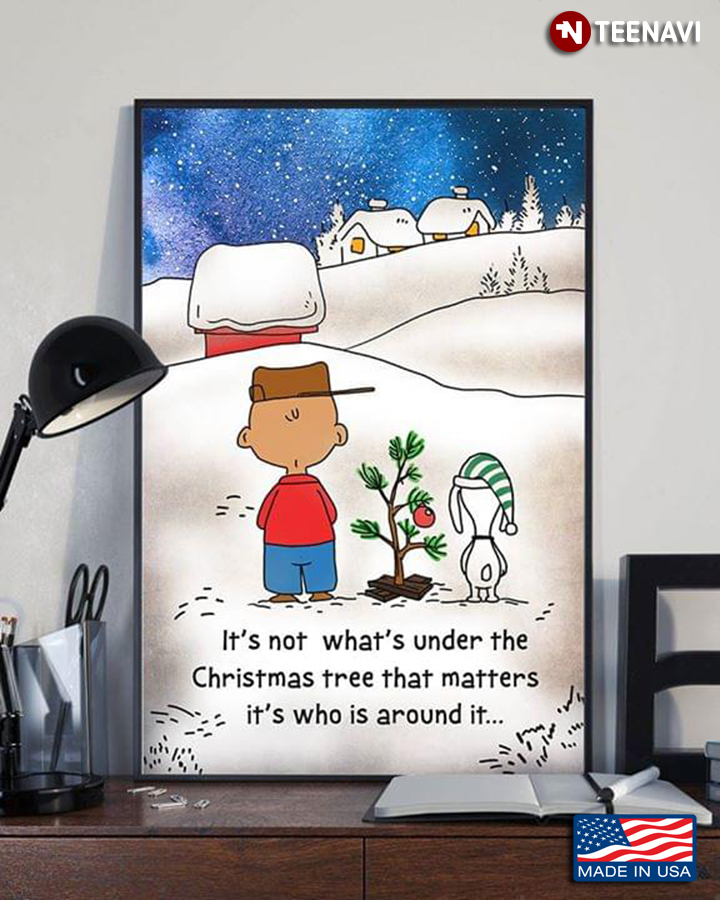 Charlie Brown & Snoopy In Snow It’s Not What's Under The Christmas Tree