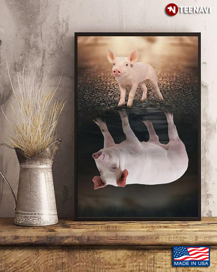 Pig Water Reflection for Pig Lovers