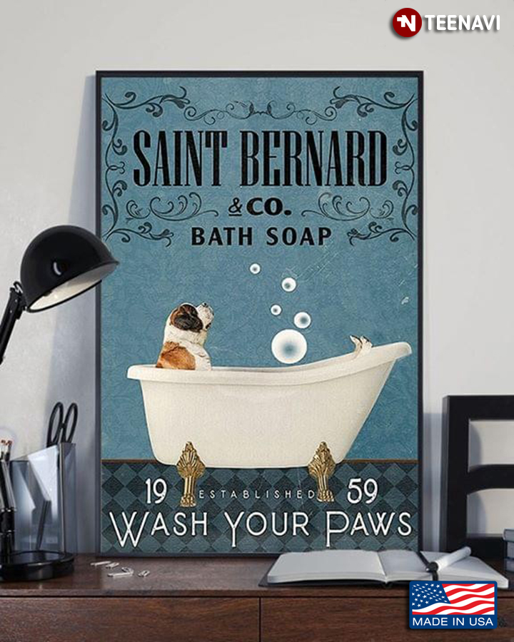 Saint Bernard & Co. Bath Soap Established 1959 Wash Your Paws