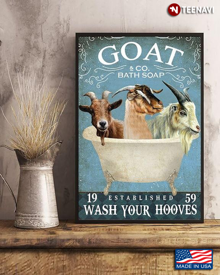 Three Goats In The Bathtub Goat & Co. Bath Soap Established 1959 Wash Your Hooves