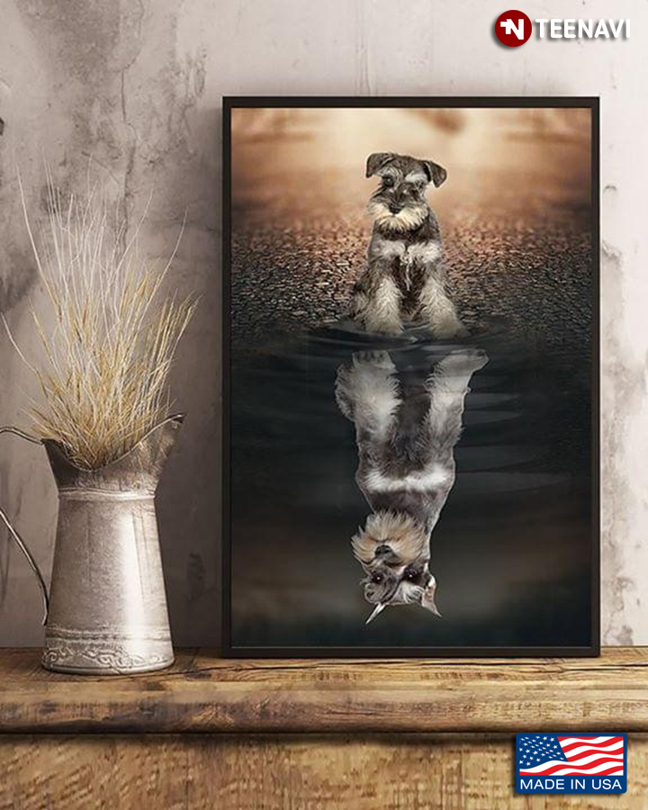 Miniature Schnauzer Dog Water Feflection for Dog Lovers