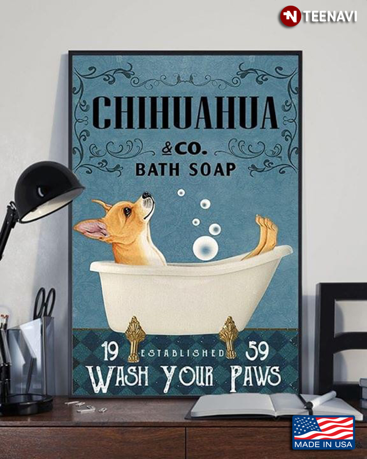 Chihuahua & Co. Bath Soap Established 1959 Wash Your Paws