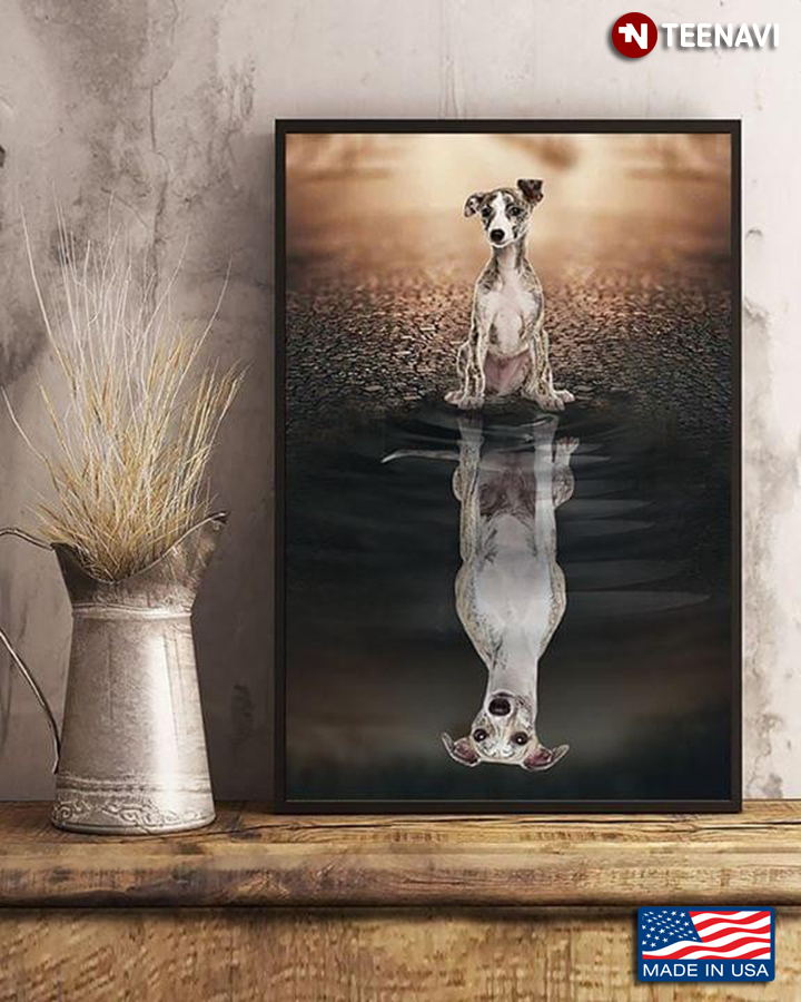 New Version Whippet Dog Water Reflection for Dog Lovers