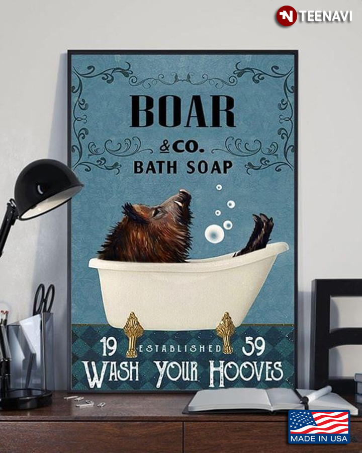Boar In The Bathtub Boar & Co. Bath Soap Established 1959 Wash Your Hooves