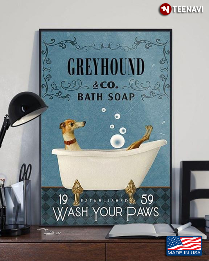 Greyhound & Co. Bath Soap Established 1959 Wash Your Paws