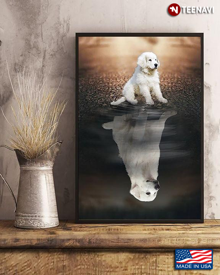 Great Pyrenees Water Reflection for Dog Lovers