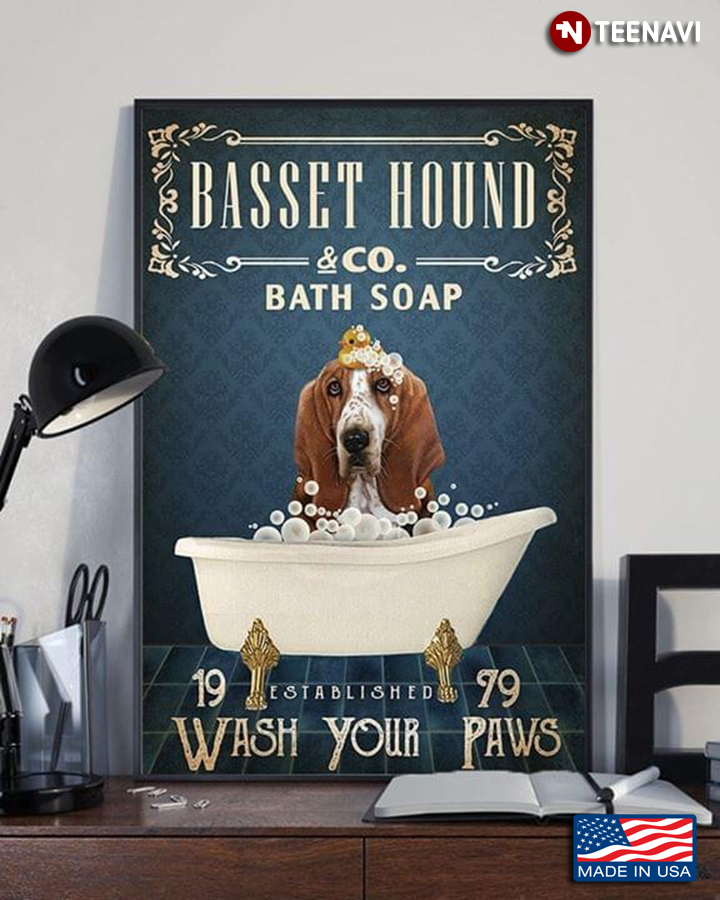 Dog And Rubber Duck Basset Hound & Co. Bath Soap Est. 1979 Wash Your Paws