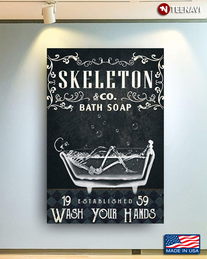 Black Theme Skeleton & Co. Bath Soap Est. 1959 Wash Your Hands