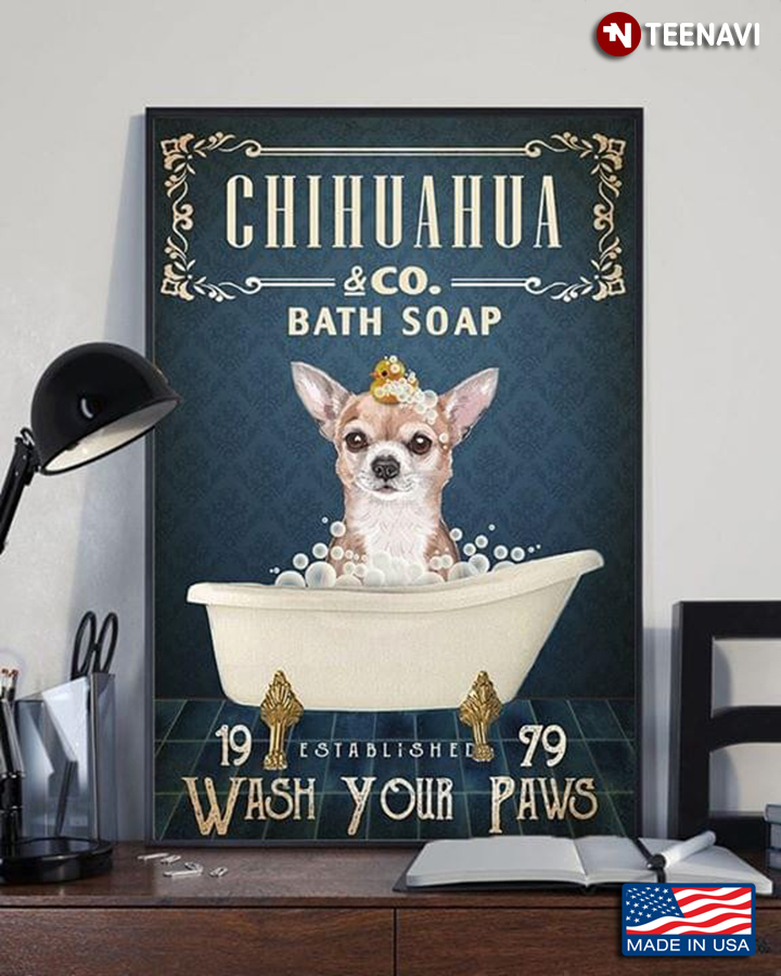 Dog And Rubber Duck Chihuahua & Co. Bath Soap Est. 1979 Wash Your Paws