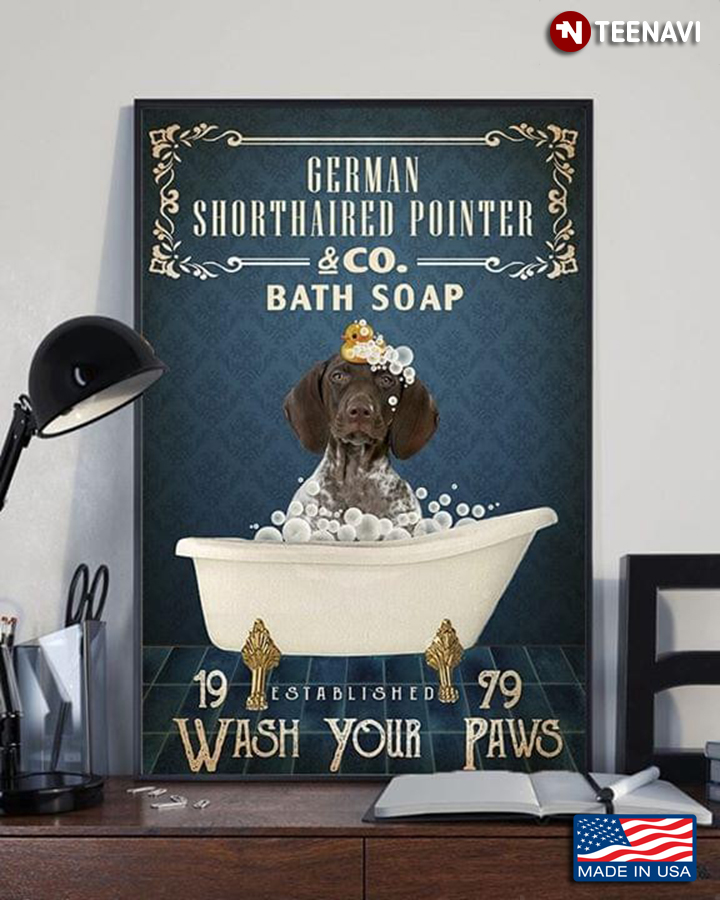 Dog & Rubber Duck German Shorthaired Pointer & Co. Bath Soap Est. 1979 Wash Your Paws