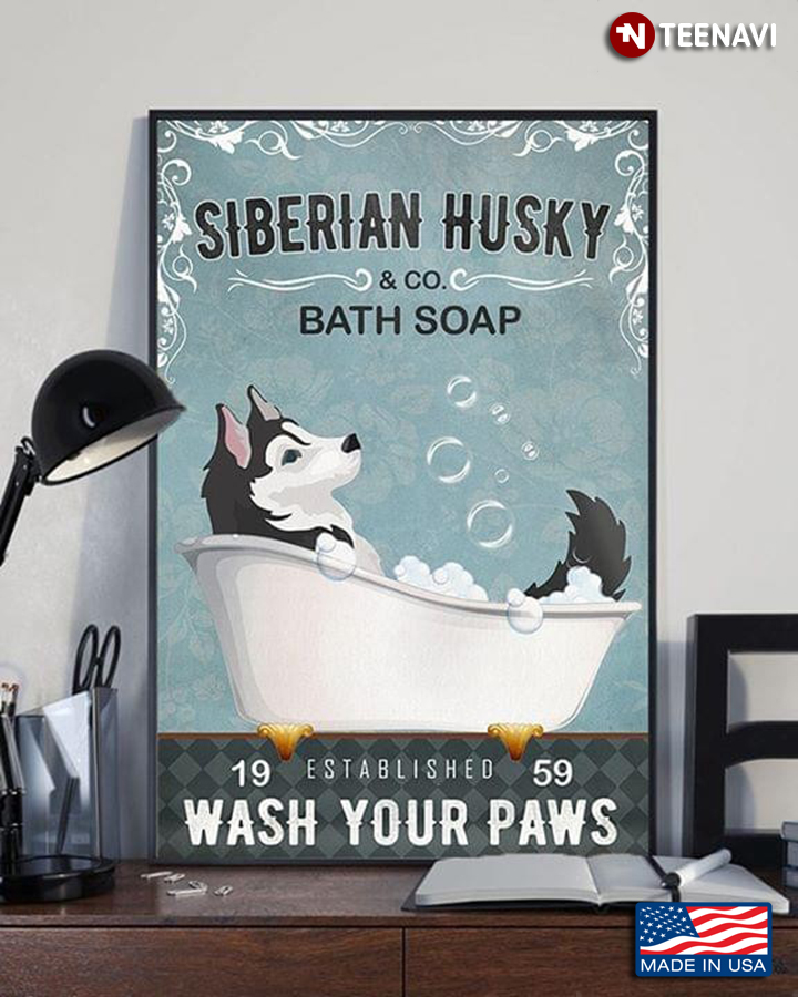 Siberian Husky & Co. Bath Soap Established 1959 Wash Your Paws