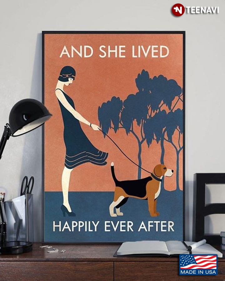 Girl With Beagle And She Lived Happily Ever After