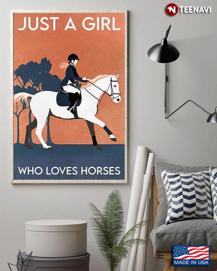 Female Equestrian Riding Horse Just A Girl Who Loves Horses