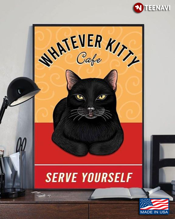 Black Cat Whatever Kitty Cafe Serve Yourself