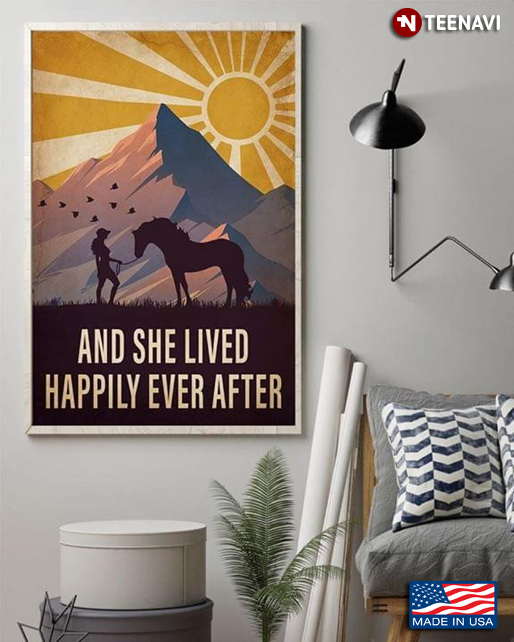 Girl & Horse In Mountain Alley And She Lived Happily Ever After