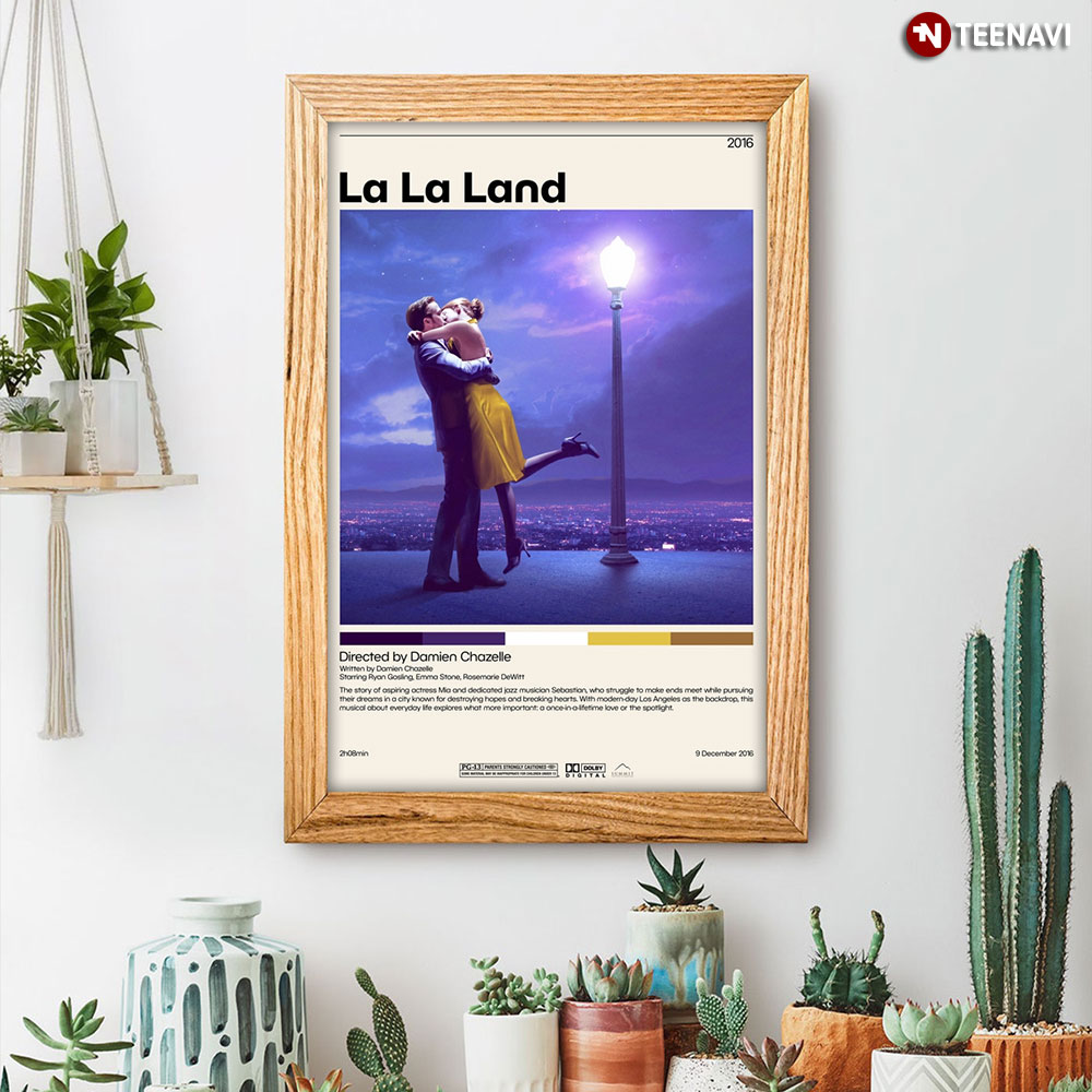 Konsulat Panda kaste støv i øjnene La La Land Damien Chazelle Minimalist Movie Wall Art Print Canvas Poster -  TeeNavi