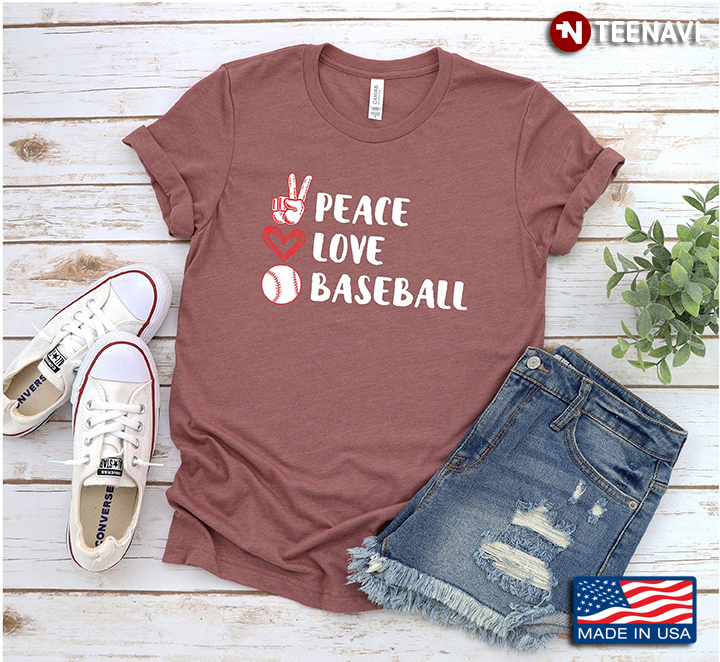 Peace Love Baseball for Sports Lover