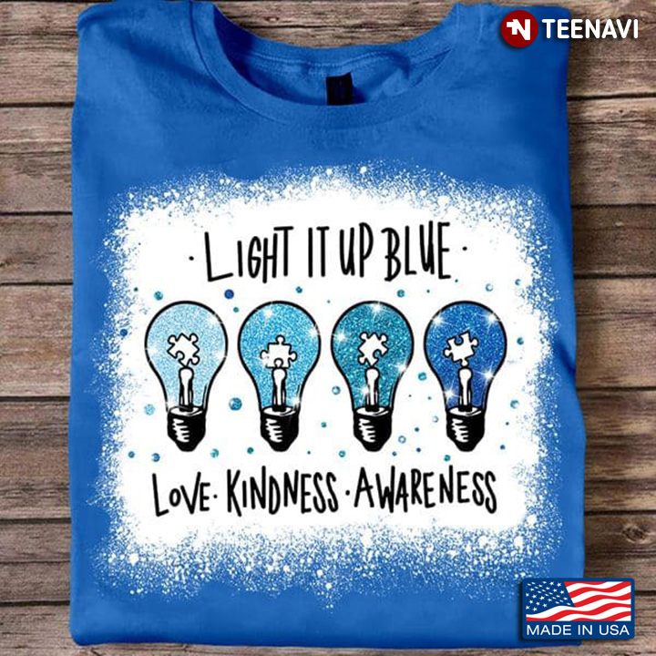 Autism Awareness Light It Up Blue Love Kindness Awareness