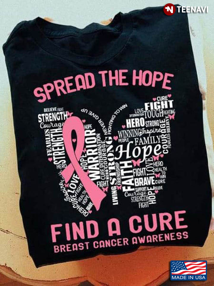 Hope Believe Fight For A Cure T-shirt Breast Cancer Awareness Hoodie Sweatshirt 