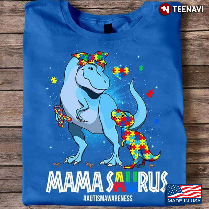 Dinosaurs Mama Saurus Autism Awareness