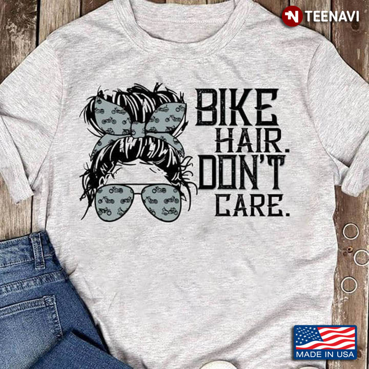Bike Hair Don't Care Messy Bun Girl Wih Headband And Glasses