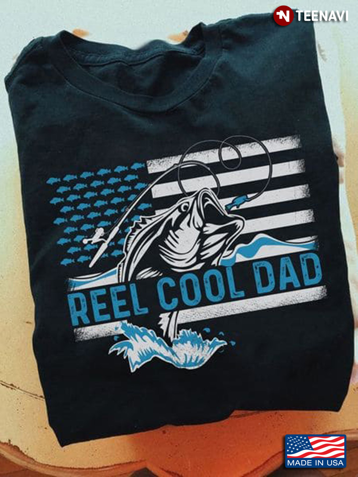 Fishing Real Cool Dad American Flag for Father's Day