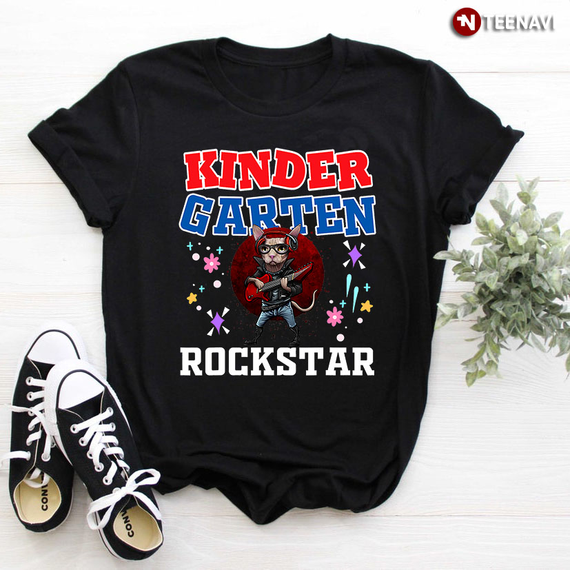 Funny Cat Kindergarten Rockstar