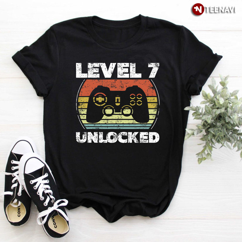 Vintage Video Games Level 7 Unlocked Gift for Birthday