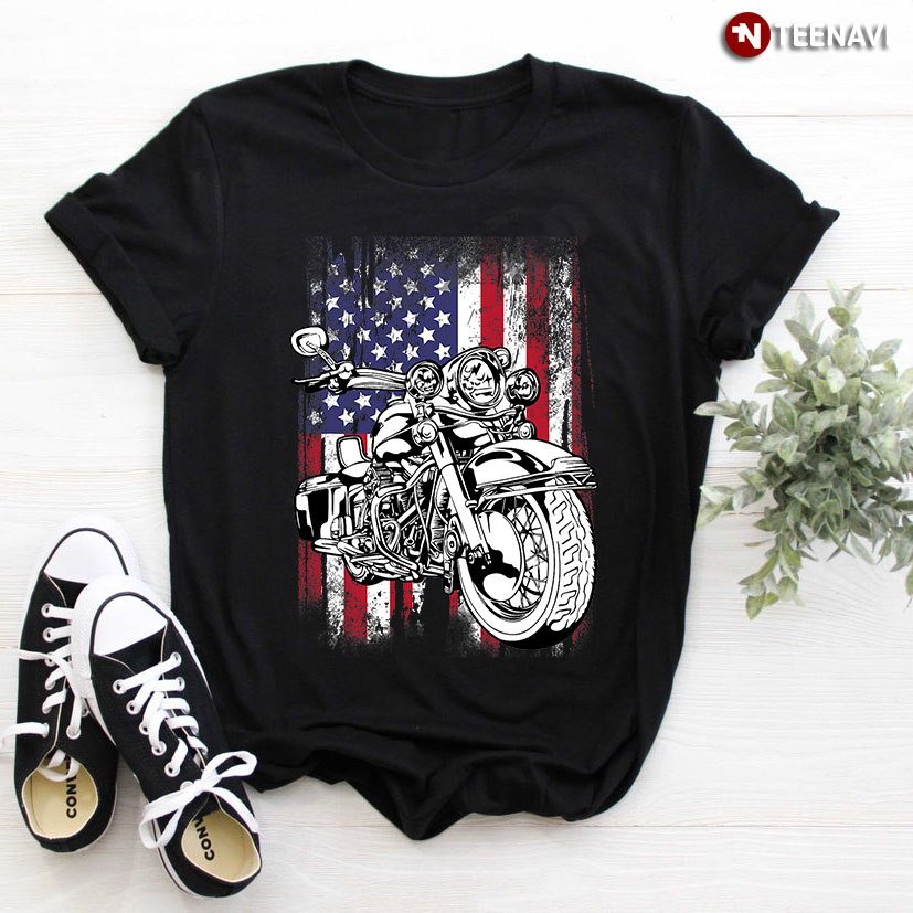 Motorcycle American Flag for 4th Of July