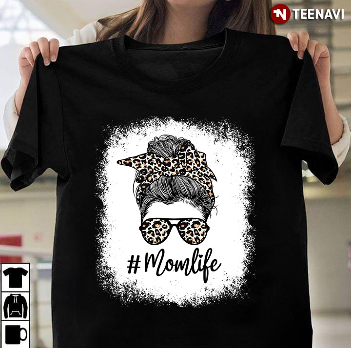 Mom Life Messy Bun Girl Leopard for Mother's Day