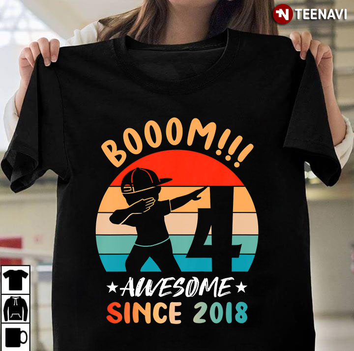 Vintage Boom Awesome Since 2018 Birthday Gift