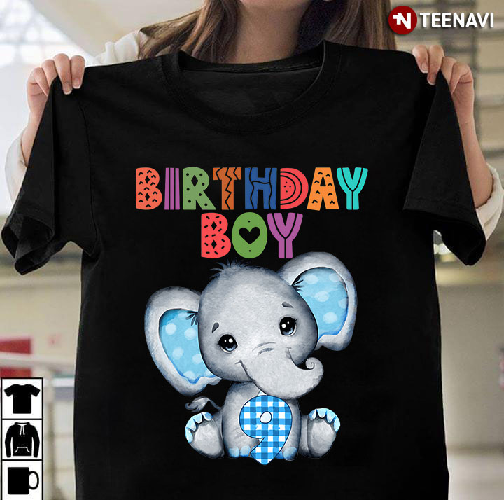 Elephant Birthday Boy 9 Years Old