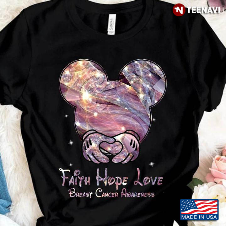 Faith Hope Love Breast Cancer Awareness Mickey Mouse