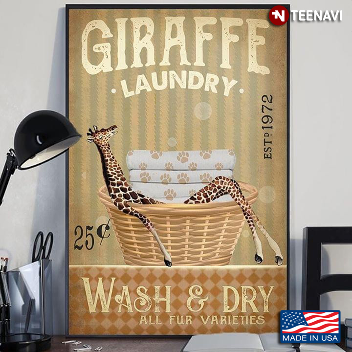 Giraffe Laundry Est. 1972 Wash & Dry All Fur Varieties