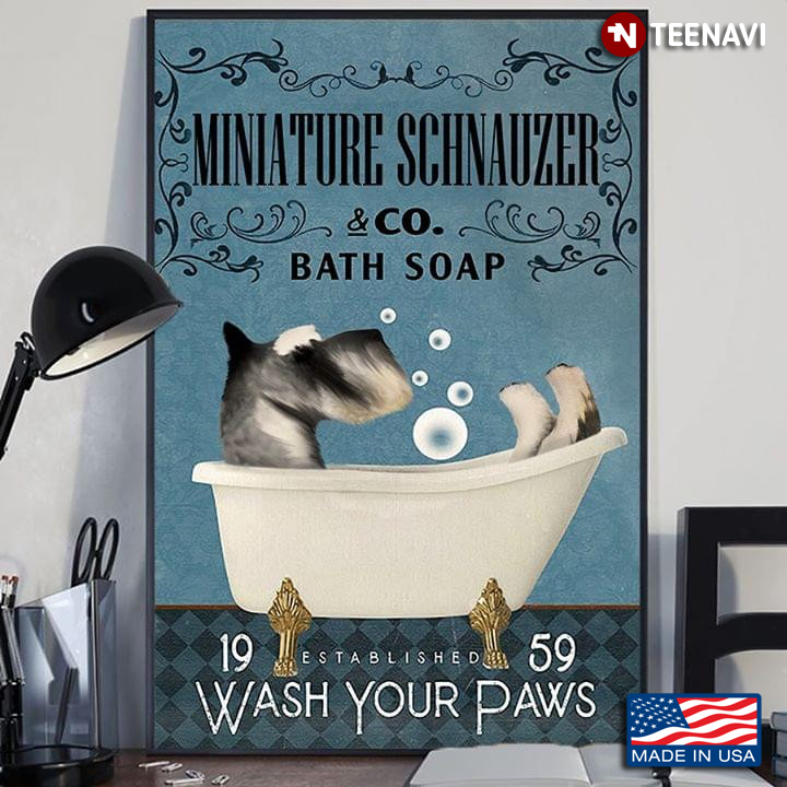 Miniature Schnauzer & Co. Bath Soap Established 1959 Wash Your Paws