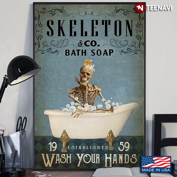 Skeleton With Rubber Duck Skeleton & Co. Bath Soap Est. 1959 Wash Your Hands