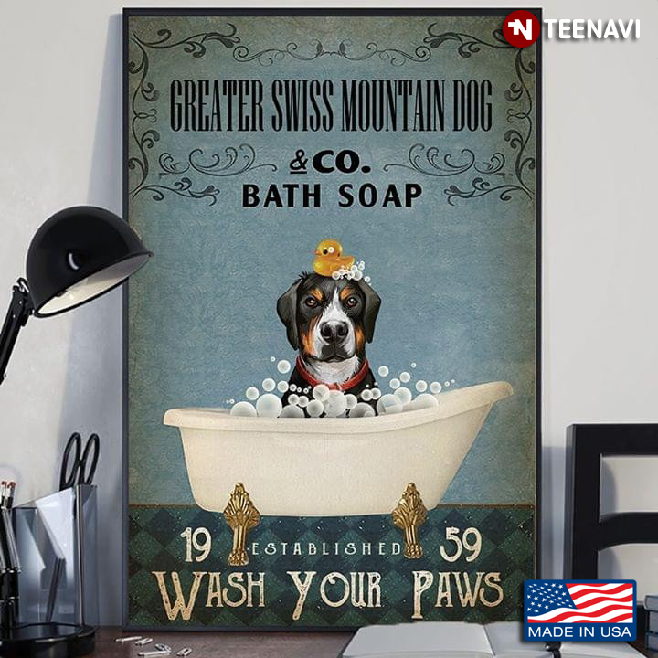 Greater Swiss Mountain Dog & Co. Bath Soap Est.1959 Wash Your Paws