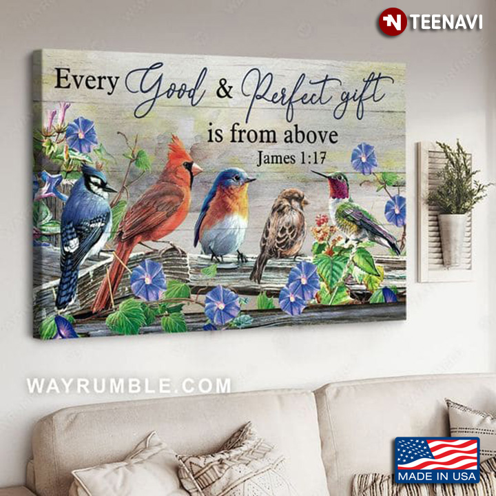 Cardinals & Hummingbirds Every Good & Perfect Gift Is From Above James 1:17