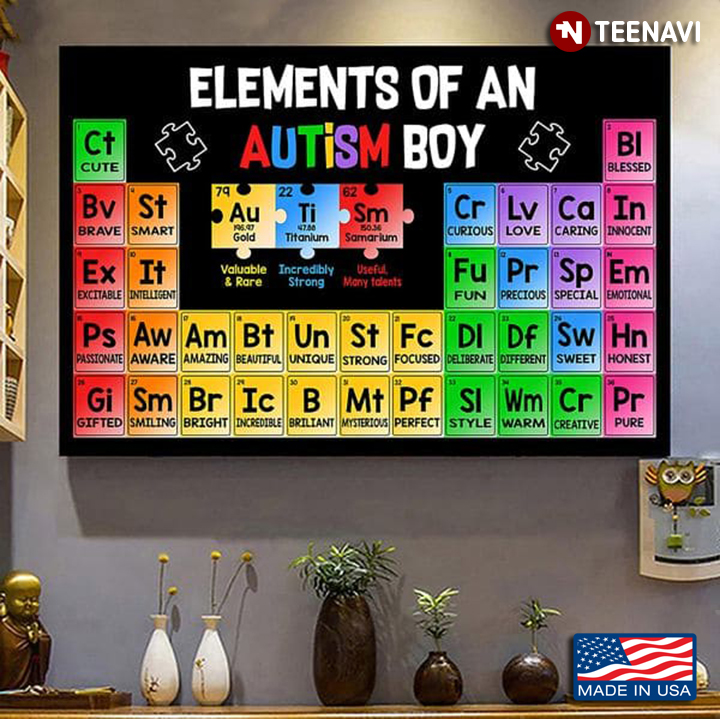 Autism Awareness Periodic Table Elements Of An Autism Boy
