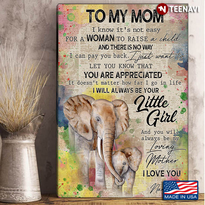 Book Page Theme Elephants To My Mom I Know It’s Not Easy For A Woman To Raise A Child