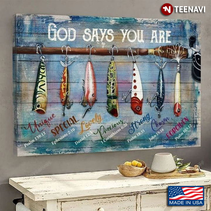 Wooden Theme Fishing Baits God Says You Are For Fishers
