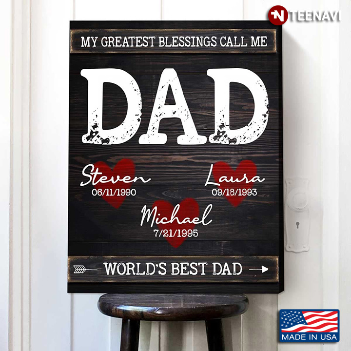 Personalized My Greatest Blessings Call Me Dad World's Best Dad